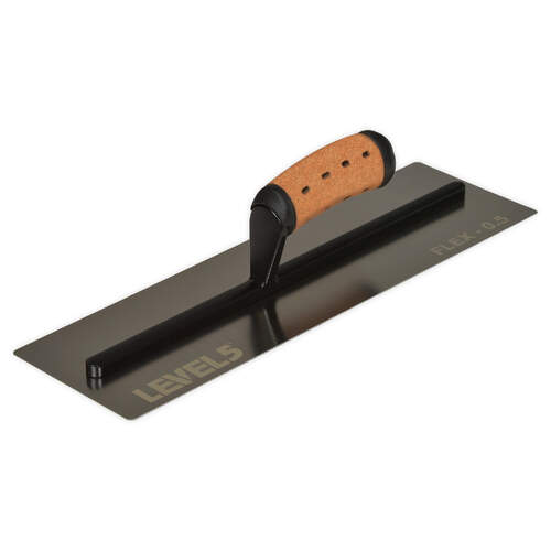 LEVEL5 16” flex-.5mm flat trowel stainless steel leather handle