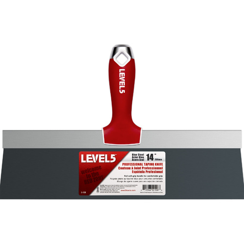 LEVEL5 14" blue steel taping knife - soft grip handle