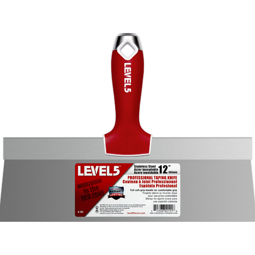 LEVEL5 12" stainless steel taping knife - soft grip handle