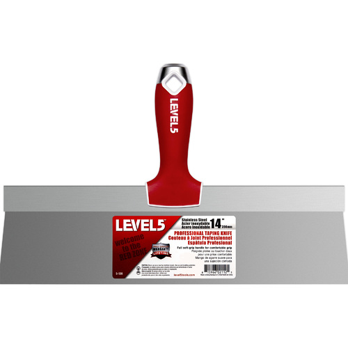 LEVEL5 14" stainless steel taping knife - soft grip handle