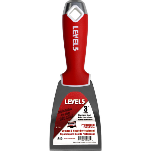 LEVEL5 3" stainless joint/putty knife - soft grip handle