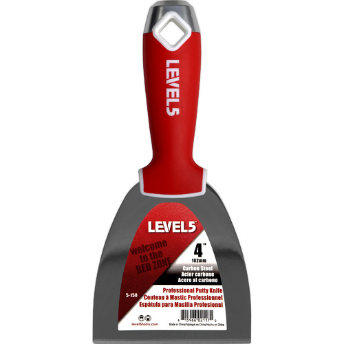 LEVEL5 4" carbon steel joint/putty knife - soft grip handle