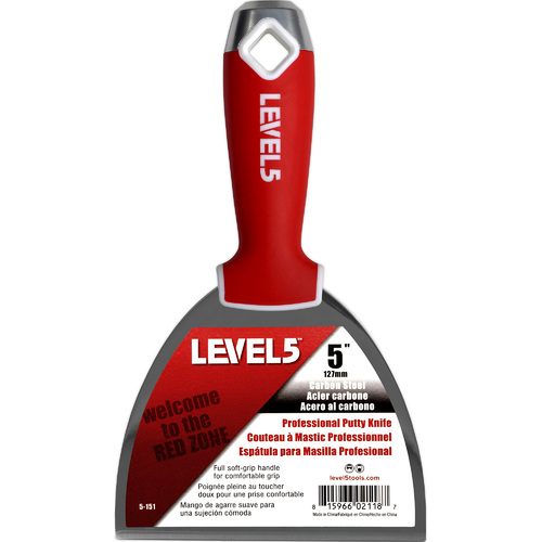 LEVEL5 5" carbon steel joint/putty knife - soft grip handle