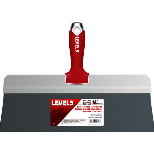 LEVEL5 14" blue steel big back taping knife - soft grip handle