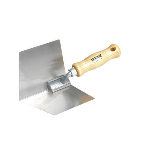 HYDE Internal Corner Tool 100mm Stainless Steel w/ Wooden Handle